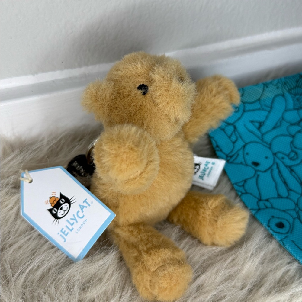Jellycat Smudge Bear Tan Plush Bag Charm